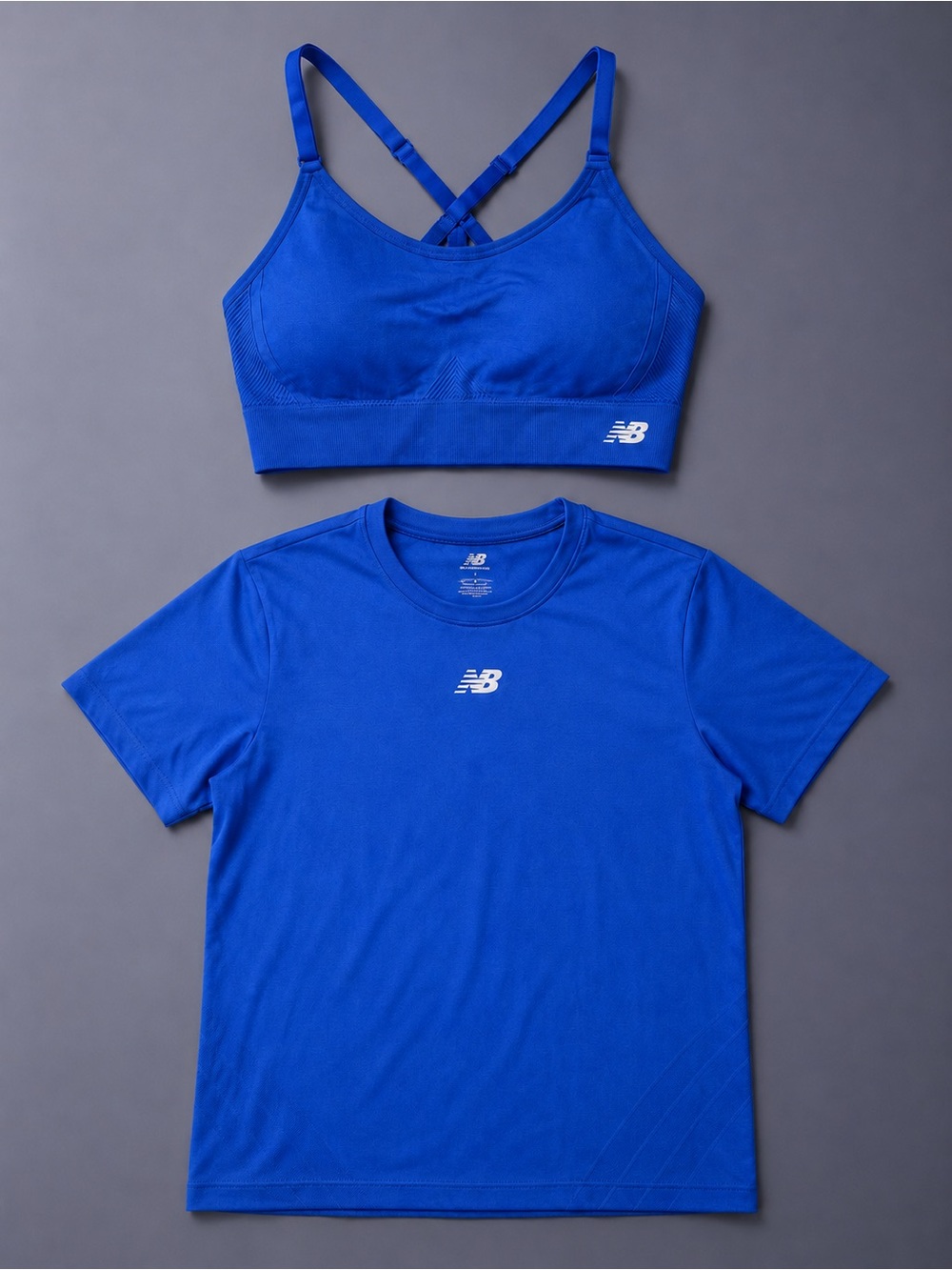 BUNDLE DEAL Royal Blue Matching Workout Set 2Pc Women’s Gym Outfit L New Balance